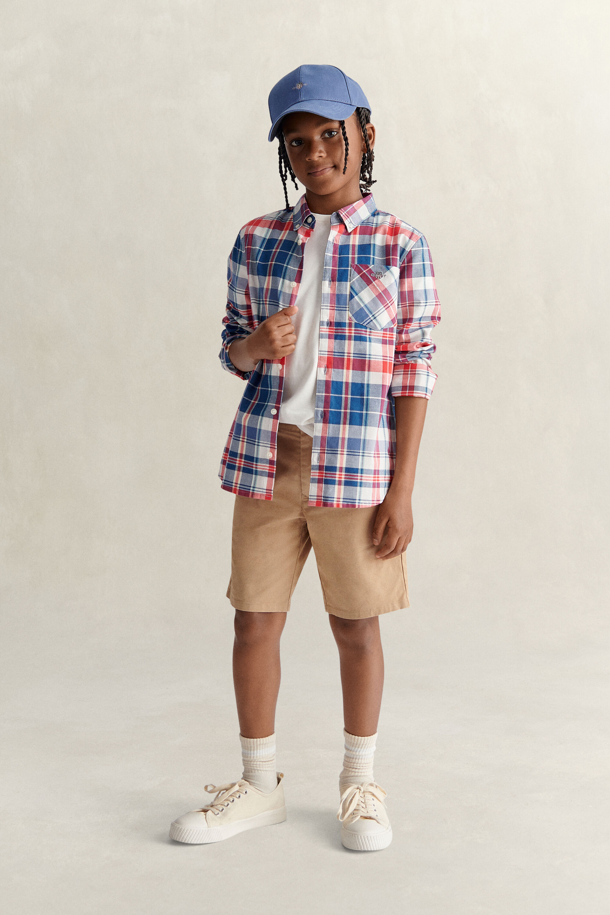 Teen Boys Checked Shirt — FADED DENIM