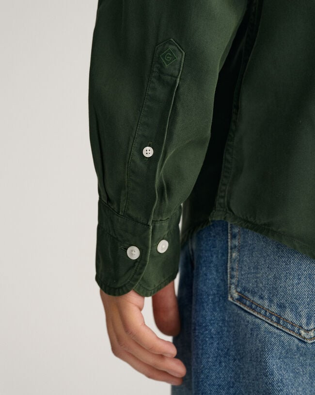 Relaxed Fit Garment-Dyed Lyocell Shirt