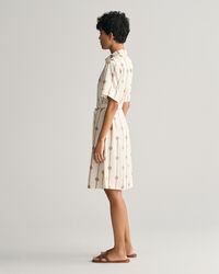 Printed Short Sleeve Shirt Dress