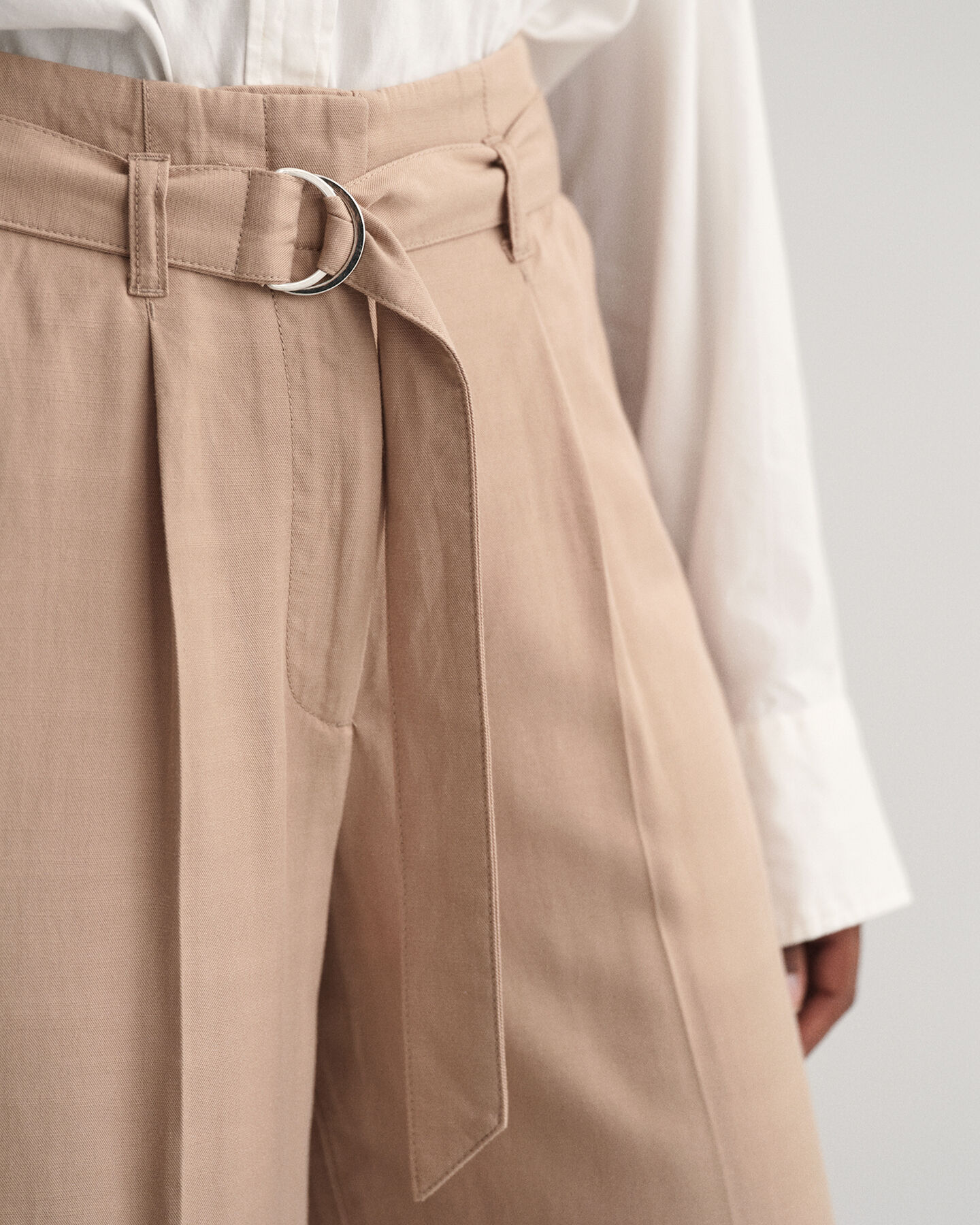 Wide Leg Cropped Belted Pants