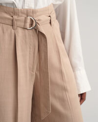 Wide Leg Cropped Belted Pants