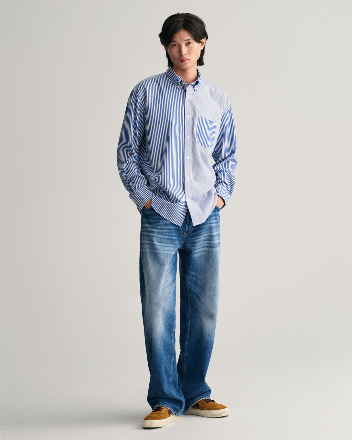 Relaxed Fit Dragon Crest Poplin Shirt