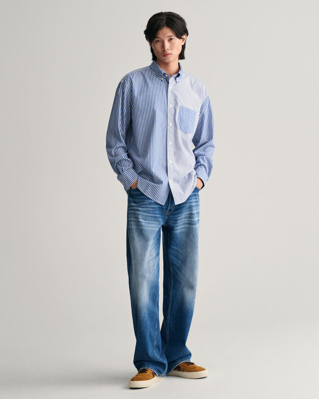 Relaxed Fit Dragon Crest Poplin Shirt