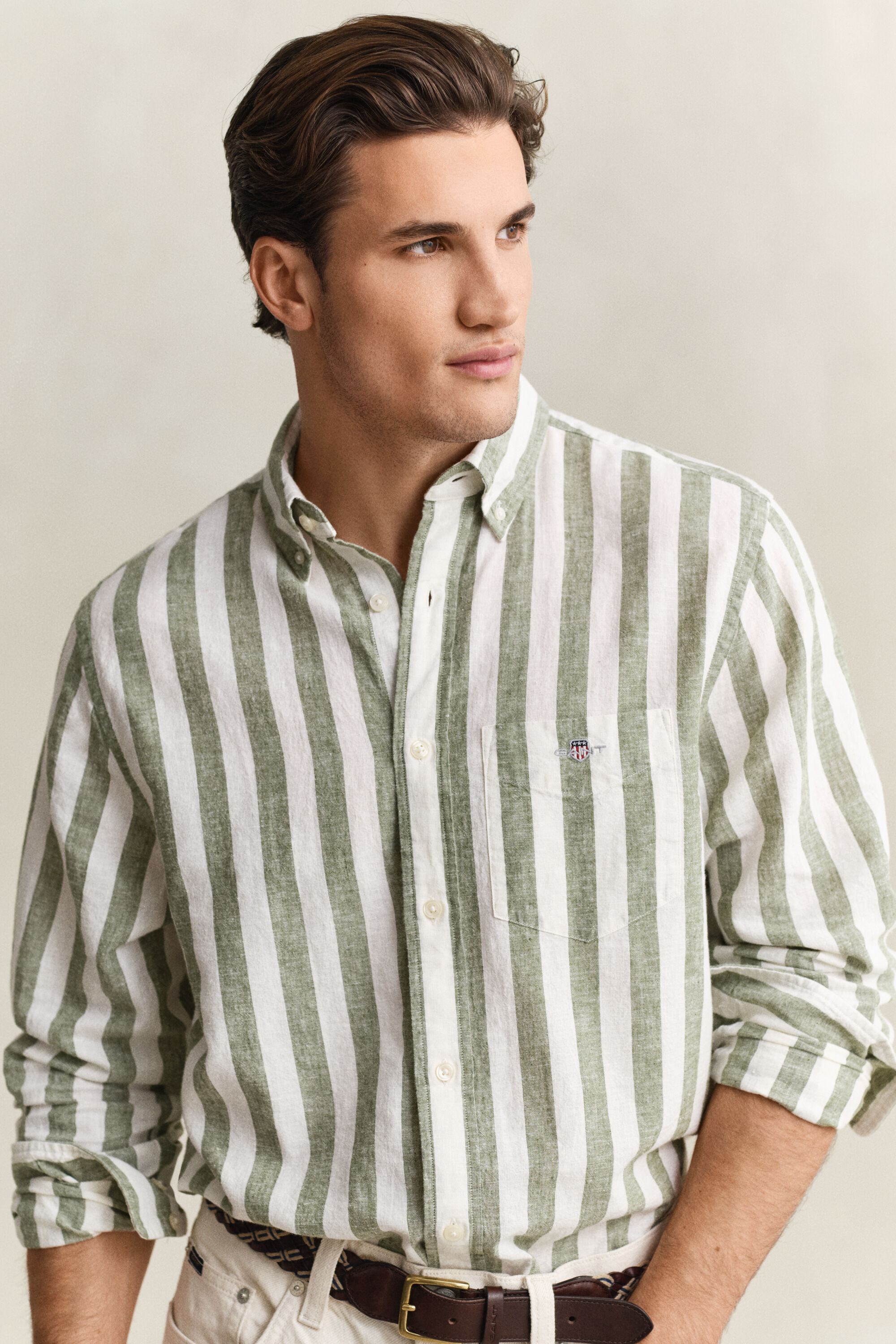 Striped Linen Blend Shirt