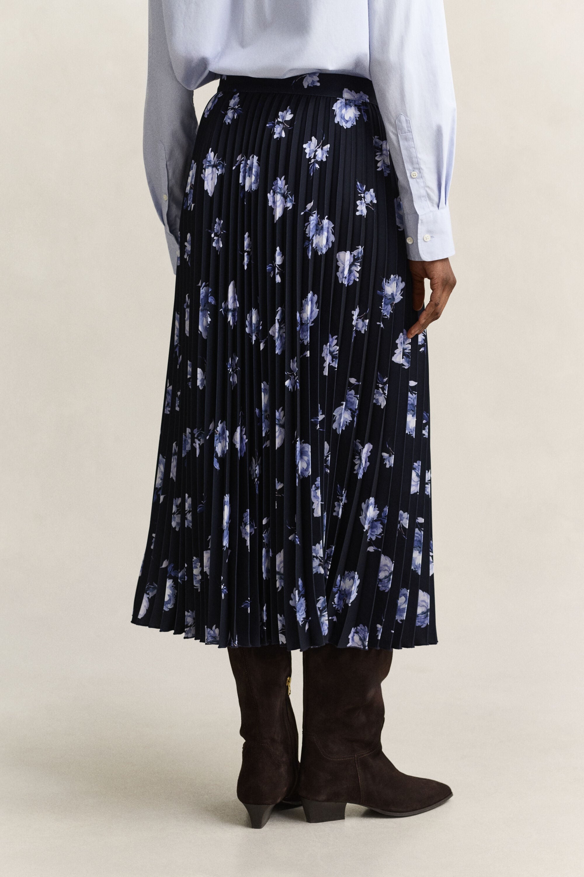 Floral Print Pleated Skirt