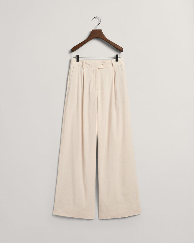 Wide Leg Stretch Linen Pants