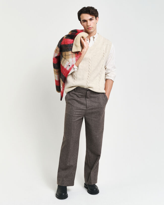 Cable Knit V-Neck Vest