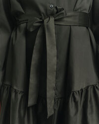 Cotton Satin Long Sleeve Dress