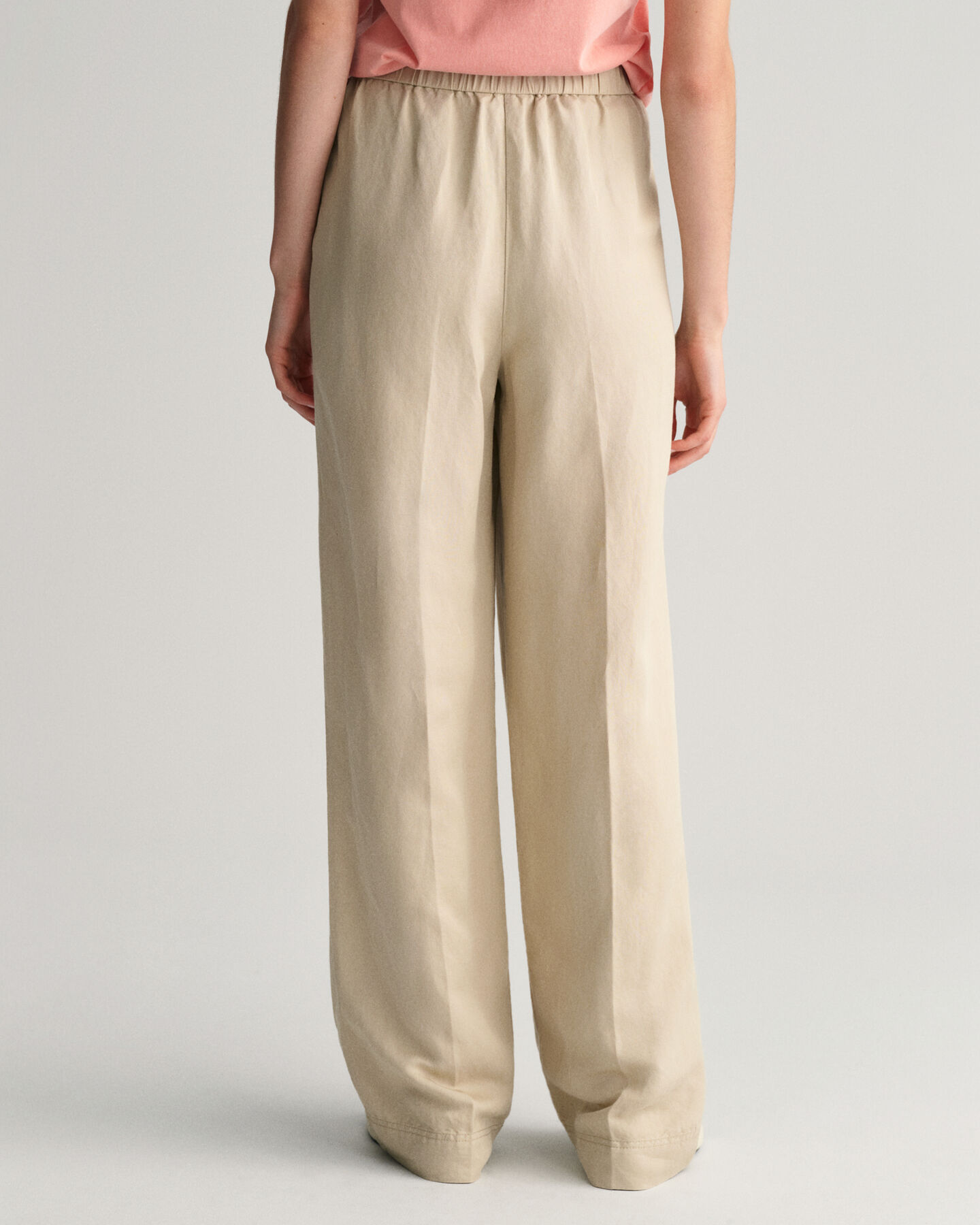 Relaxed Fit Linen Blend Pull-On Pants