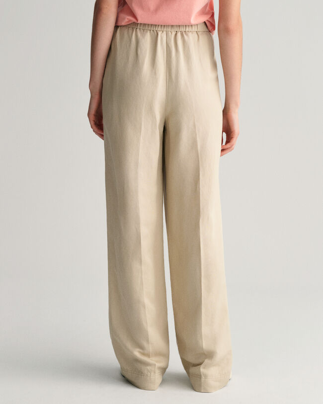 Relaxed Fit Linen Blend Pull-On Pants