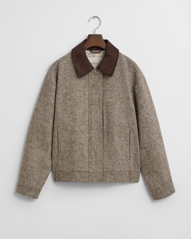 Contrast Collar Wool Jacket
