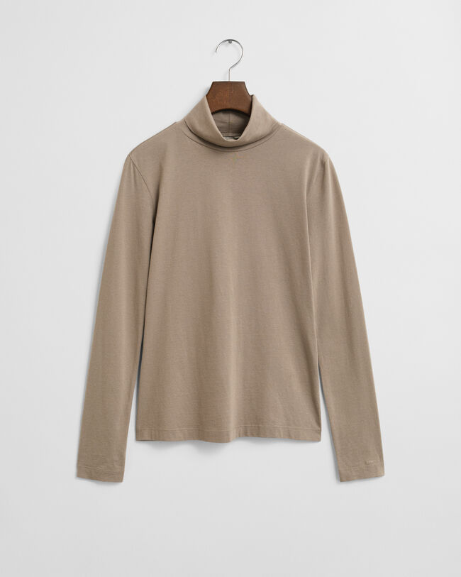 Lightweight Cotton Turtleneck Top