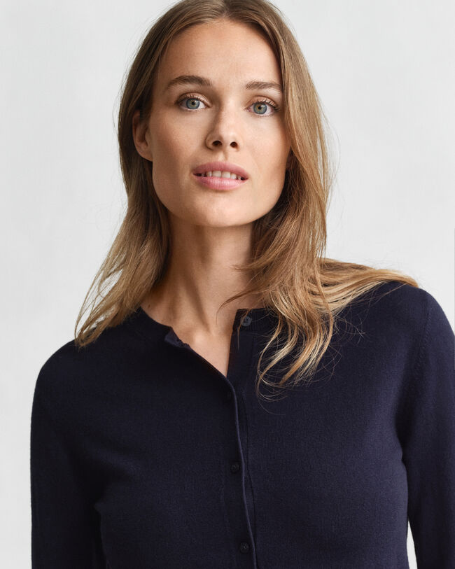 Lightweight Knit Crew Neck Cardigan