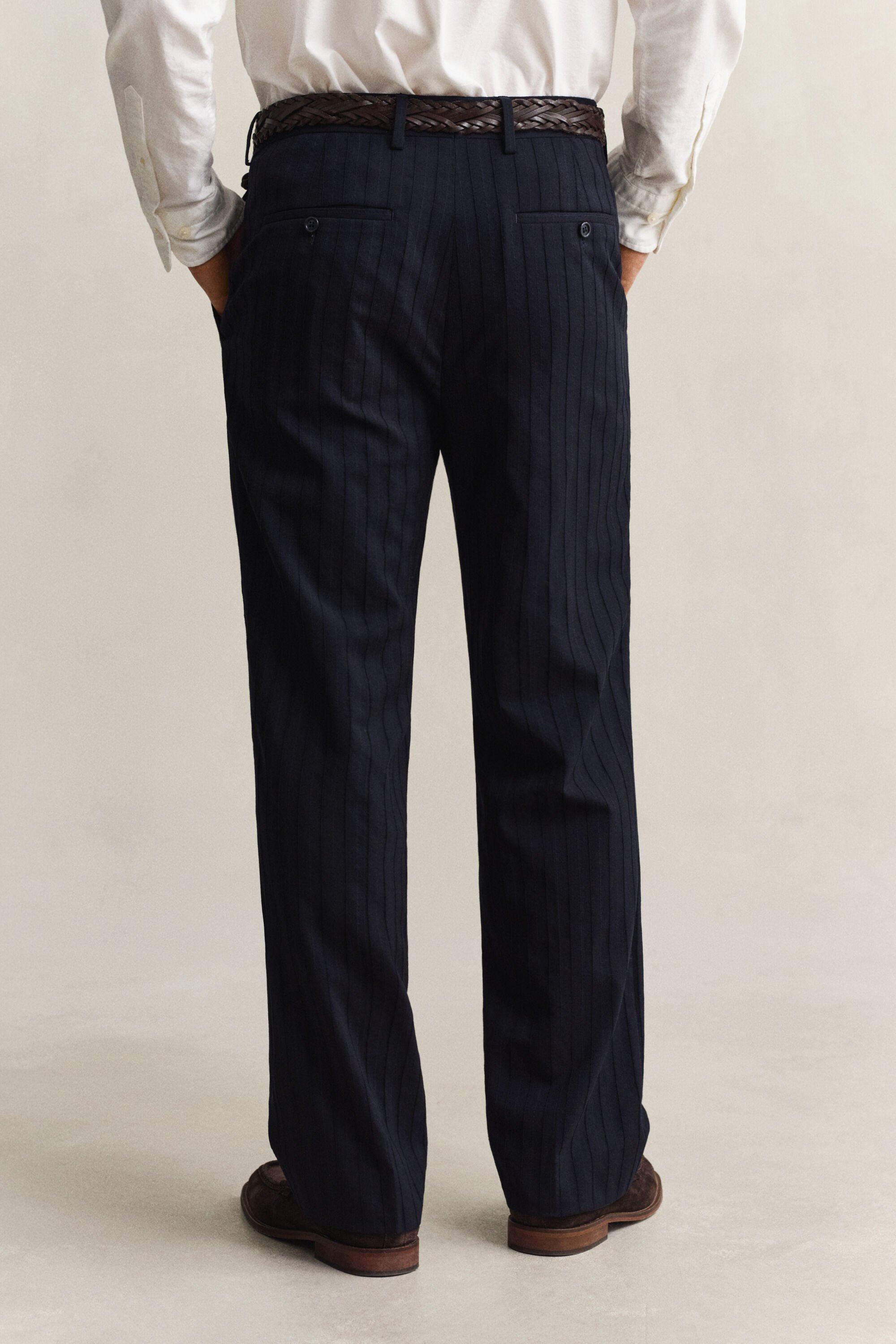 Tonal Pinstriped Suit Pants
