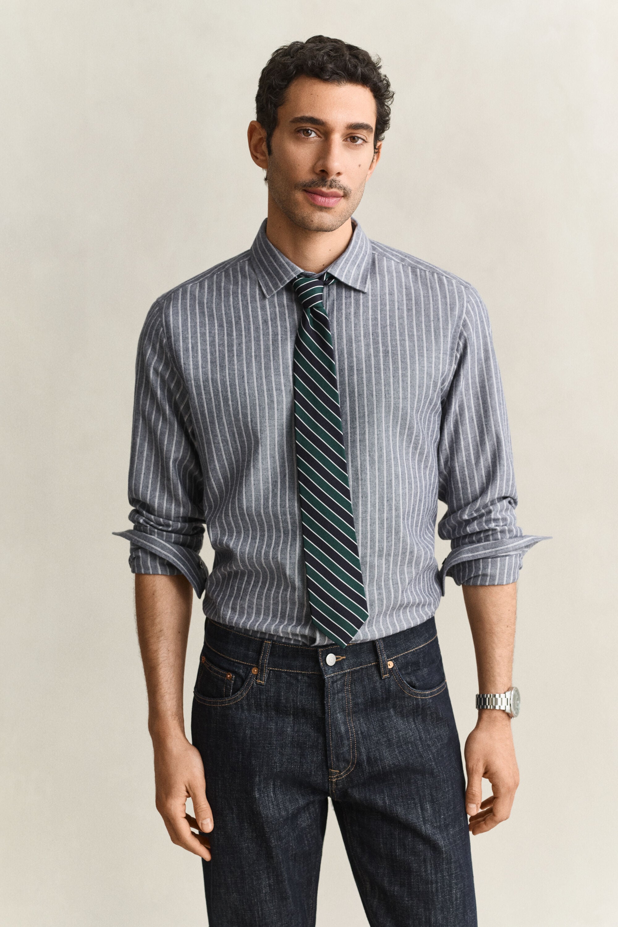 Striped Flannel Mélange Shirt