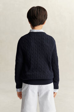 Teen Boys Shield Sweater — EVENING BLUE 3