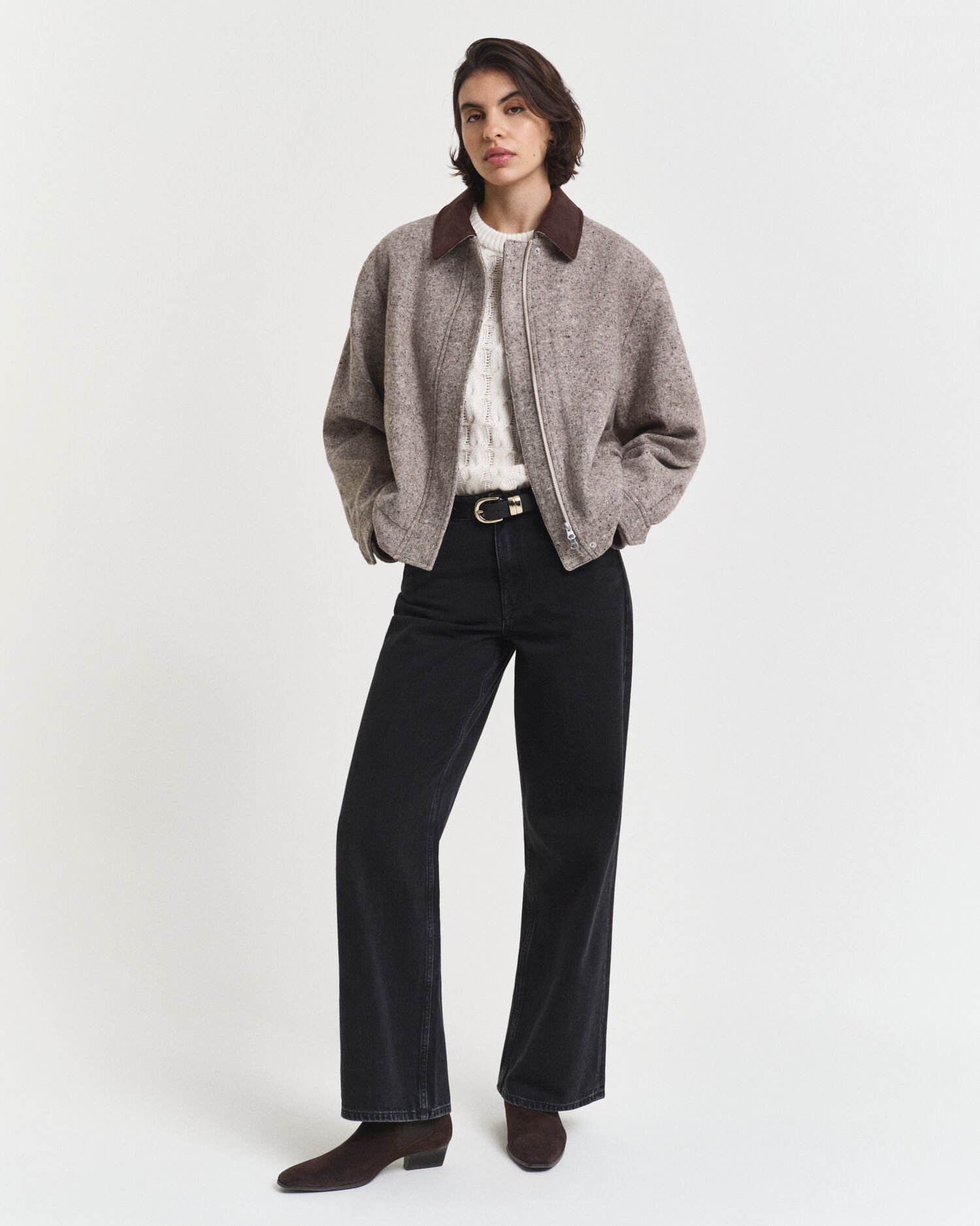 Puff Sleeve Cable Knit Short Sleeve Top