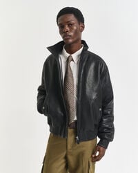 Leather Harrington Jacket