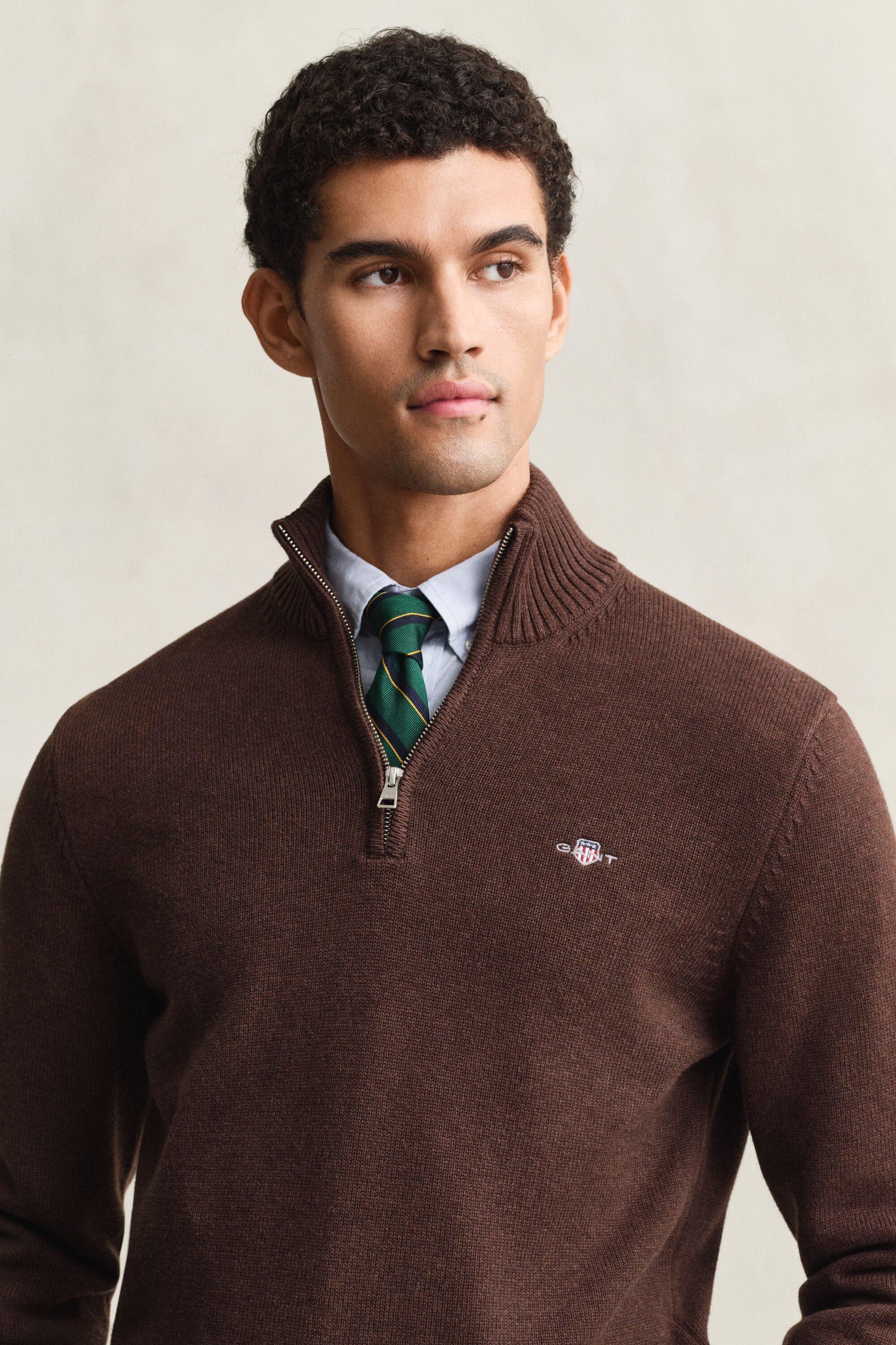 Casual Cotton Half-Zip Sweater