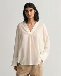 Relaxed Fit Stand Collar Blouse