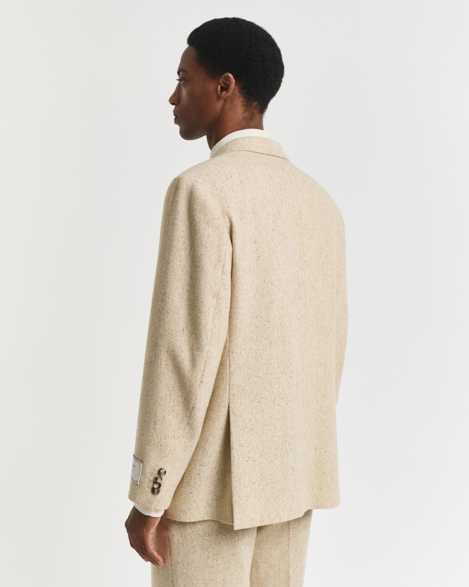 Relaxed Fit Nepps Herringbone Suit Jacket