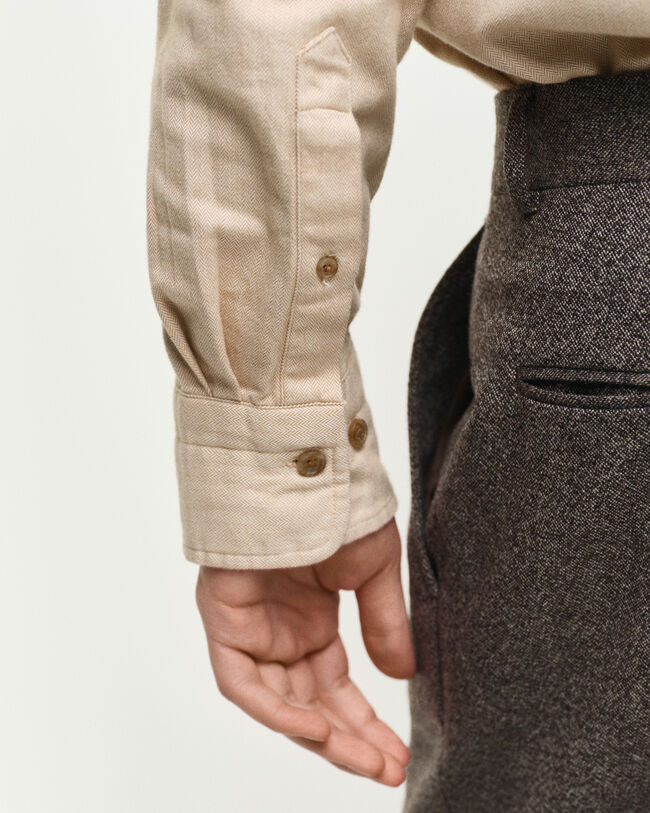 Regular Fit Flannel Herringbone Shirt