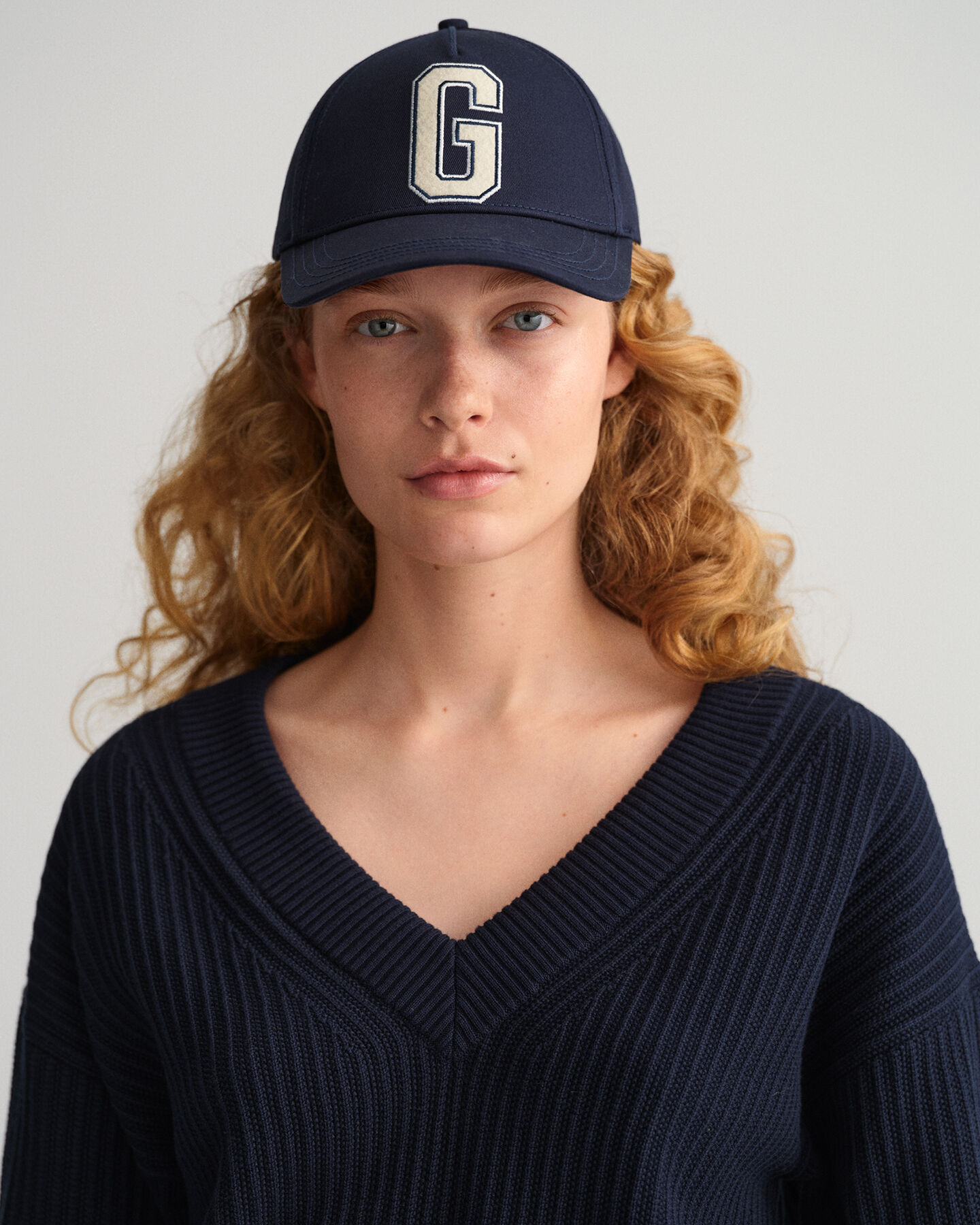 Cotton Ribbed V-Neck Sweater