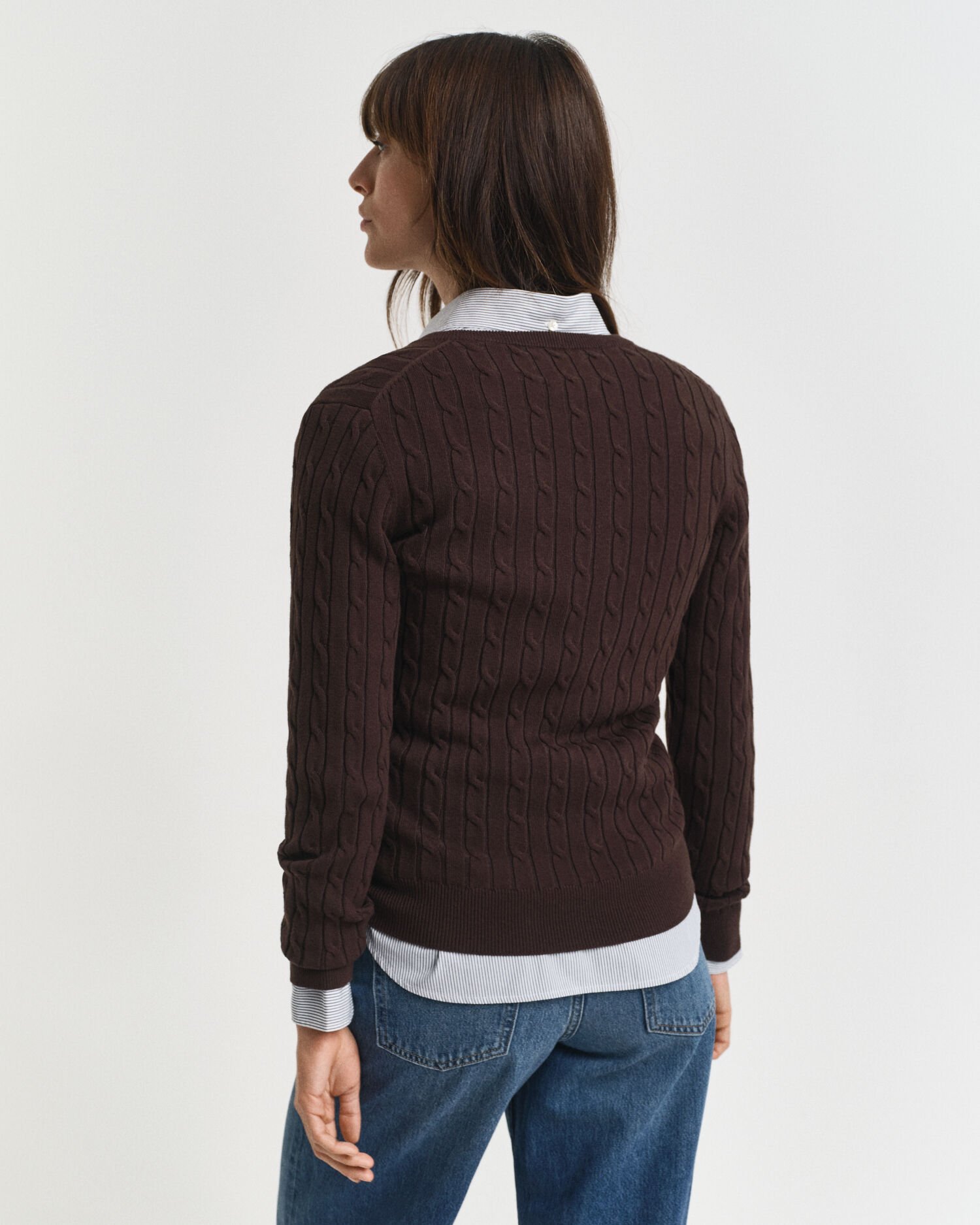 Cable Knit V-Neck Sweater
