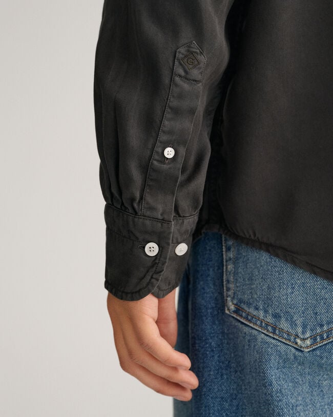 Relaxed Fit Garment-Dyed Lyocell Shirt