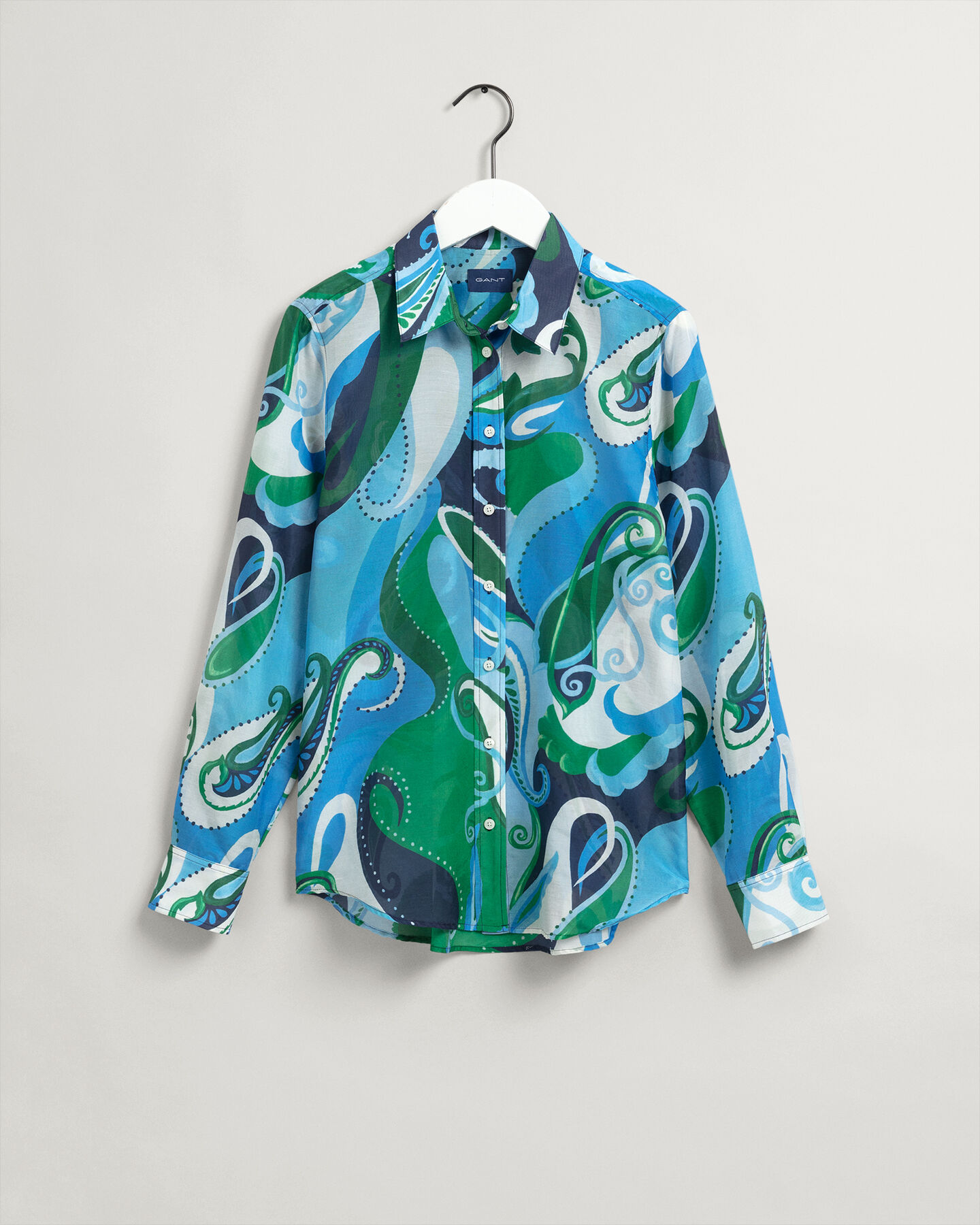 Regular Fit Paisley Cotton Silk Shirt
