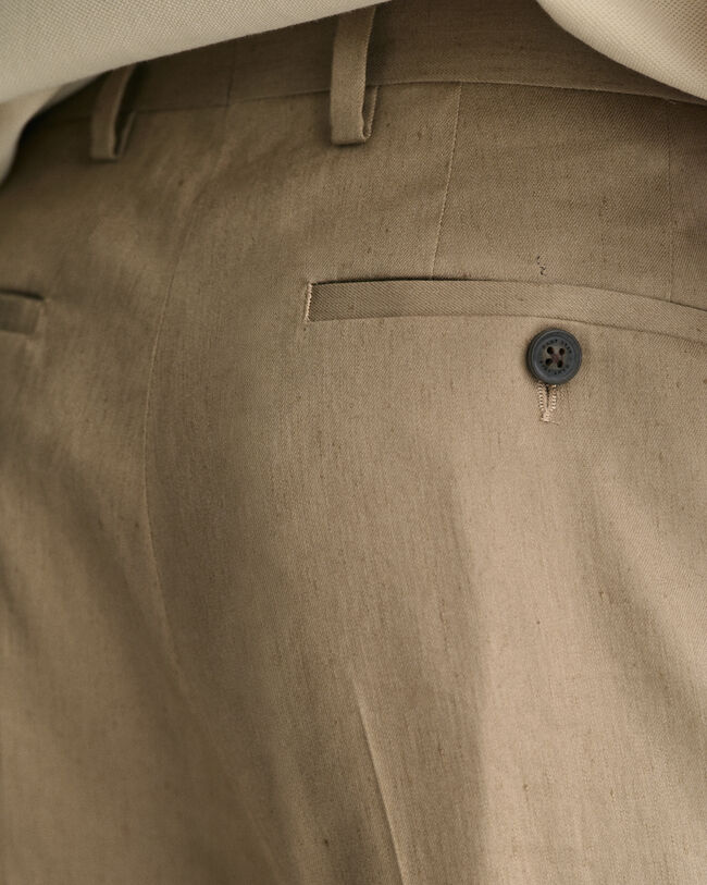 Slim Fit Cotton Linen Suit Pants