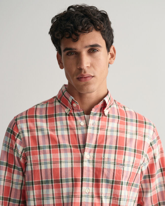 Regular Fit Checked Cotton Linen Shirt