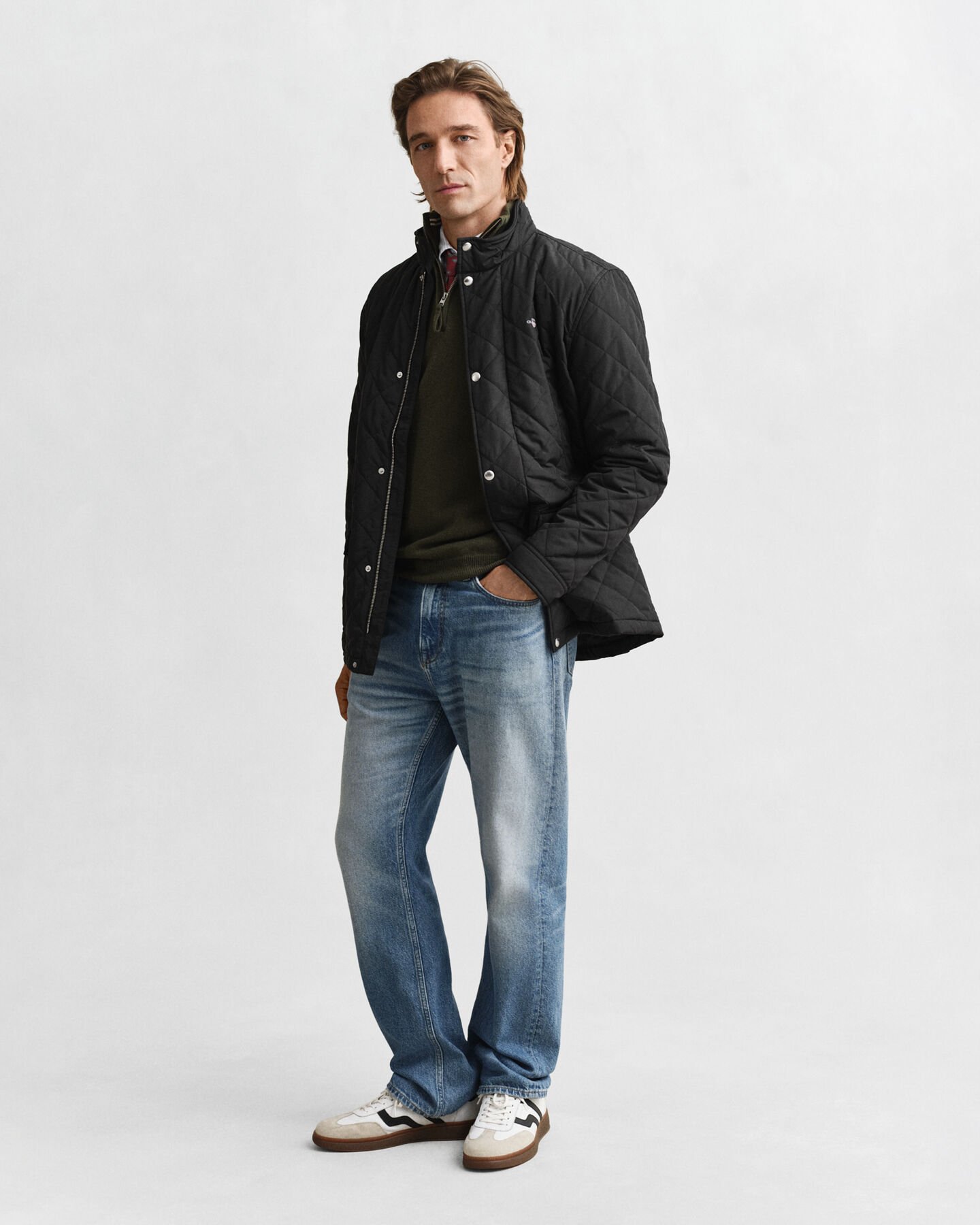 Quilted Windcheater Mid-Length Jacket