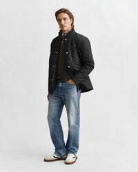 Quilted Windcheater Mid-Length Jacket