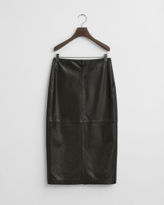 Leather Midi Pencil Skirt