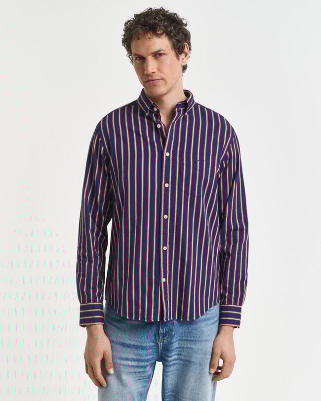 Regular Fit Dobby Striped Twill Shirt