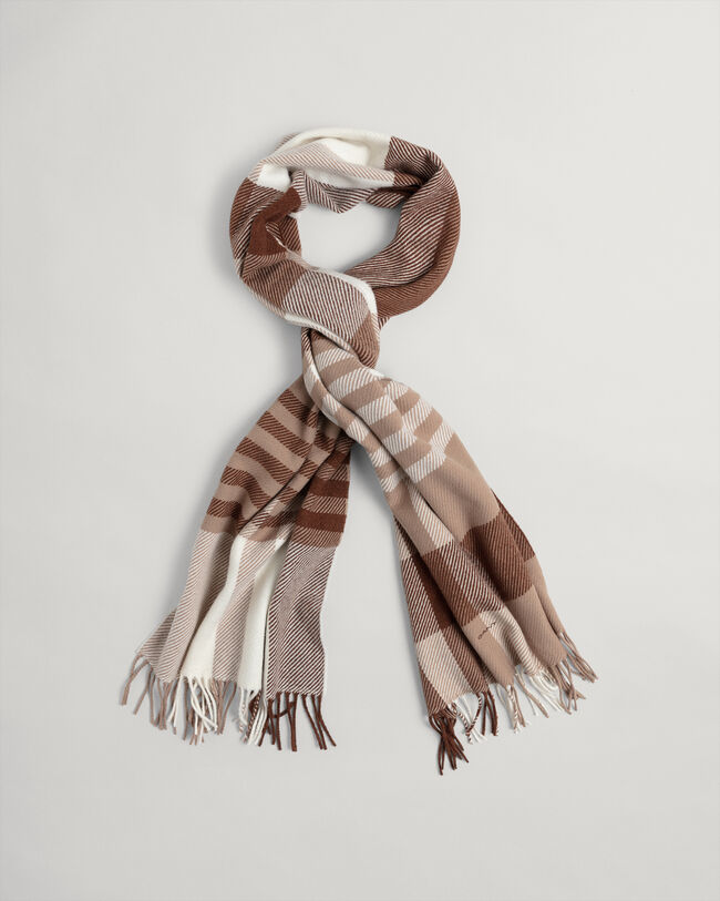 Big Check Wool Scarf