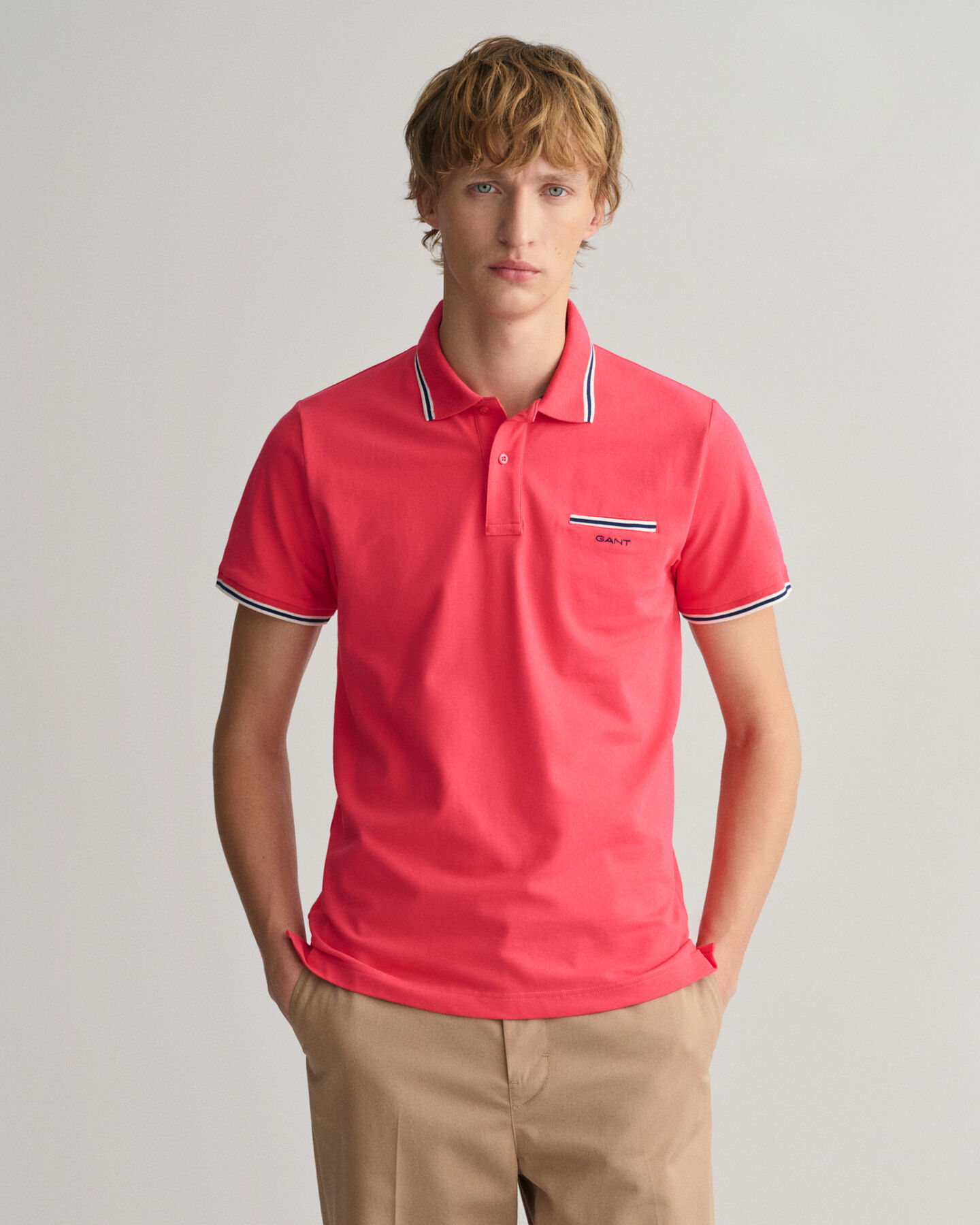 3-Color Tipped Piqu&eacute; Polo Shirt