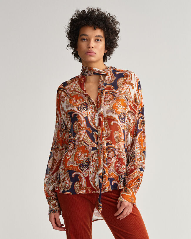 Paisley Bow Blouse