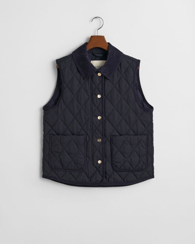 Quilted Corduroy Detailed Vest