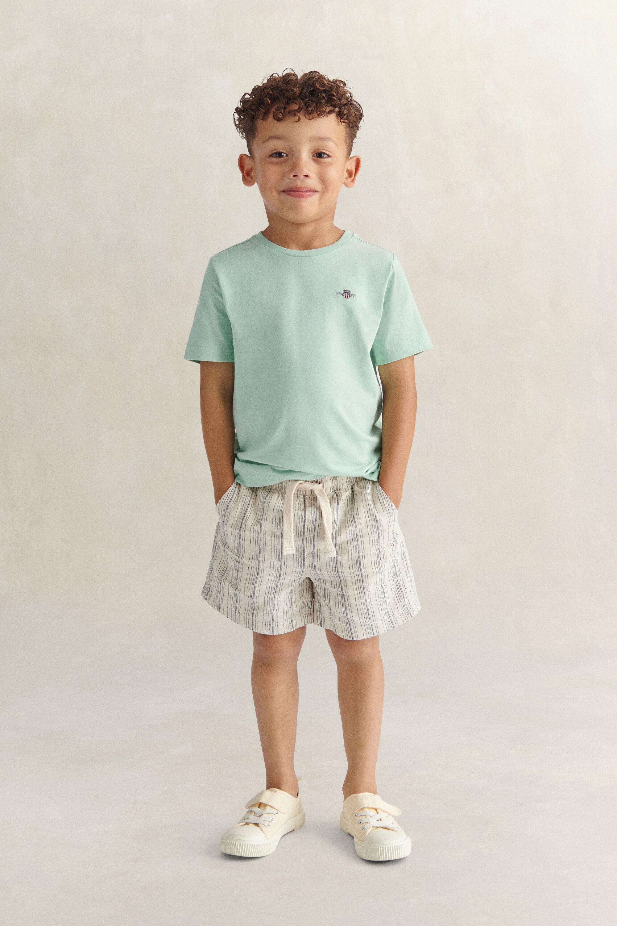 Boys Striped Linen Shorts