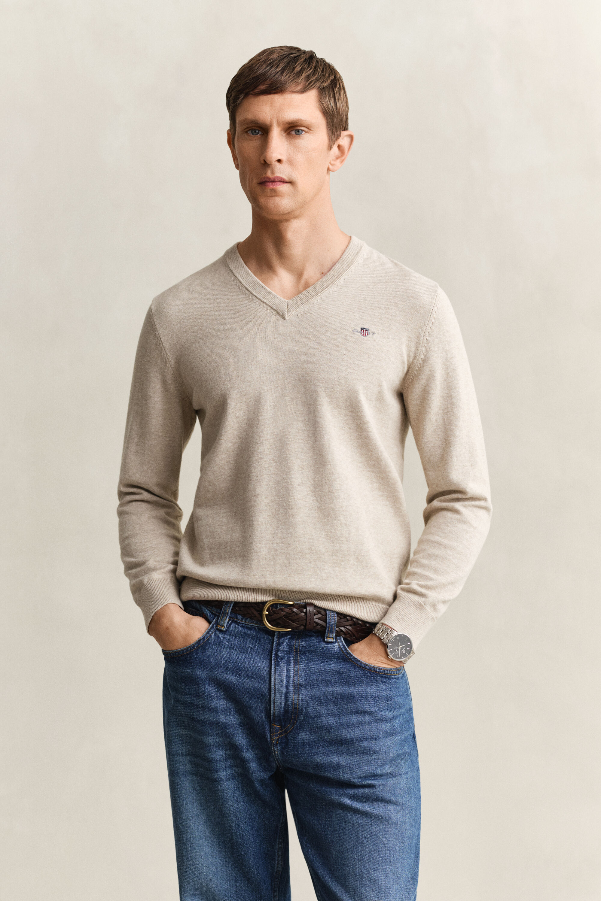 Classic Cotton V-Neck Sweater