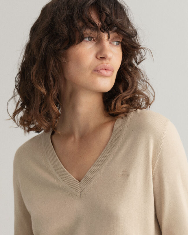 Light Cotton V-Neck Sweater