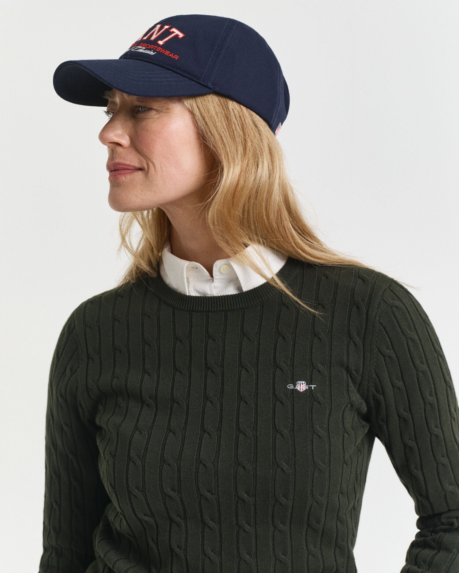 Cable Knit Crew Neck Sweater