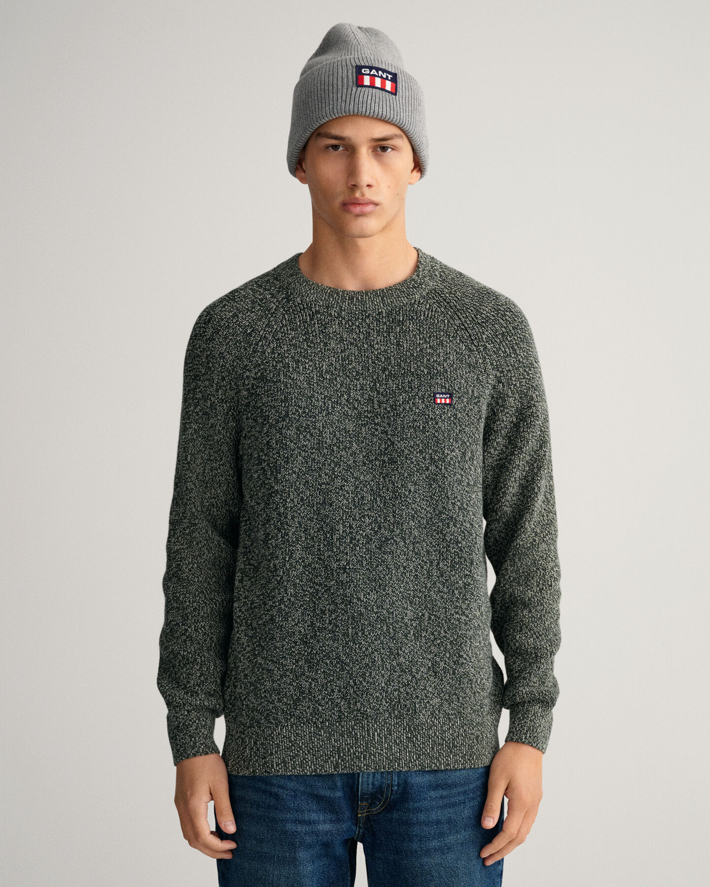 Twisted Cotton Crew Neck Sweater