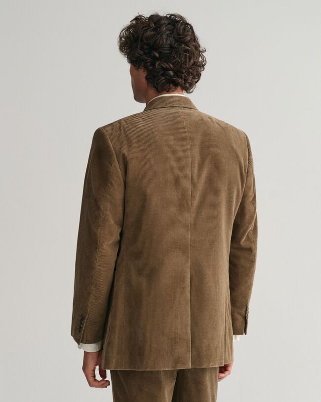 Double-Breasted Corduroy Suit Blazer
