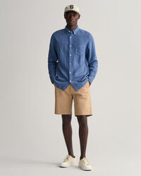 Regular Fit Garment-Dyed Linen Shirt