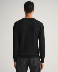 Cotton Piqu&eacute; Crew Neck Sweater
