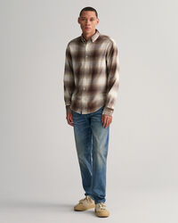 Regular Fit Shadow Check Flannel Shirt