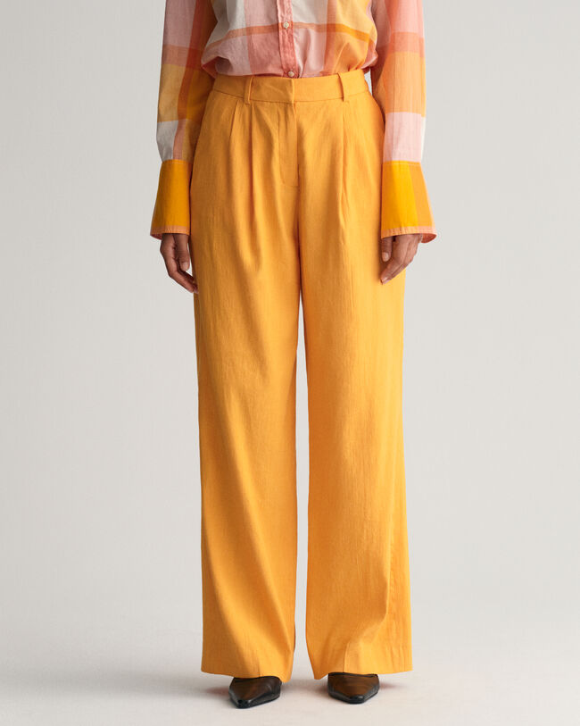 Relaxed Fit Stretch Linen Tailored Pants